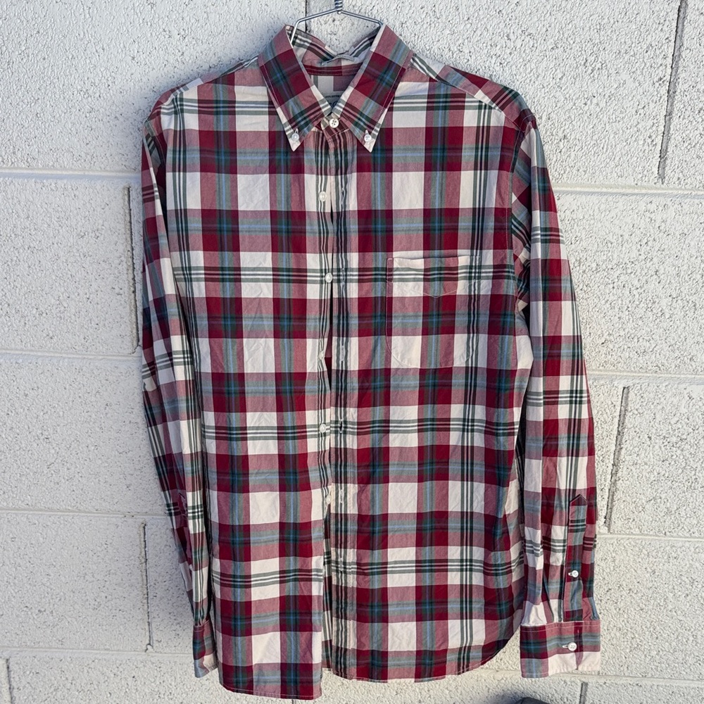 J. Crew Red and Green Plaid Casual Shirt men’s